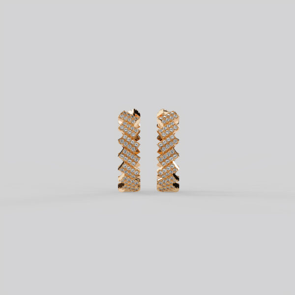 Brique earrings, large, pavéd - Image 2