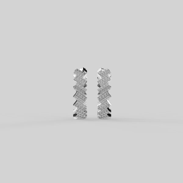 Brique earrings, large, pavéd - Image 2