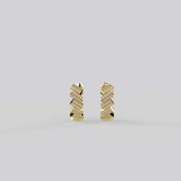 Brique earrings, small, pavéd - Image 3