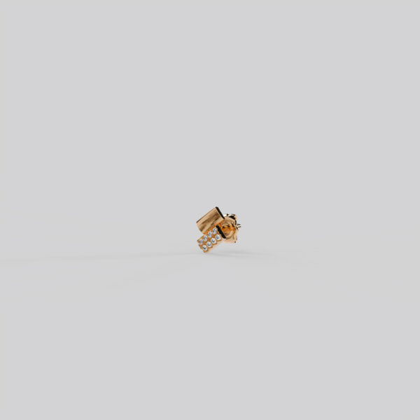 Brique single stud earring, semi-pavéd - Image 2