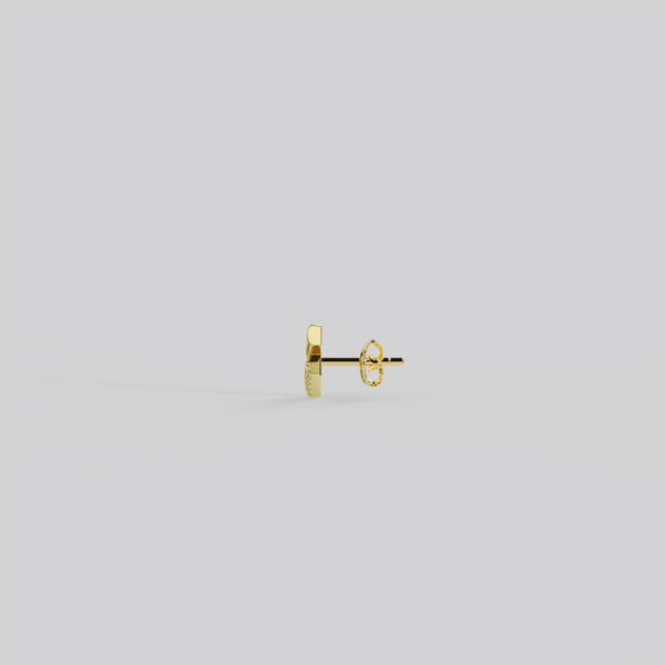 Brique single stud earring, semi-pavéd - Image 4