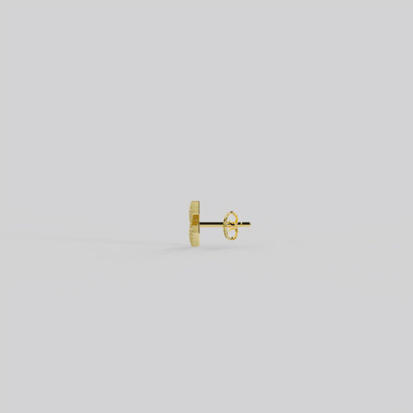 Brique single stud earring, pavéd - Image 4